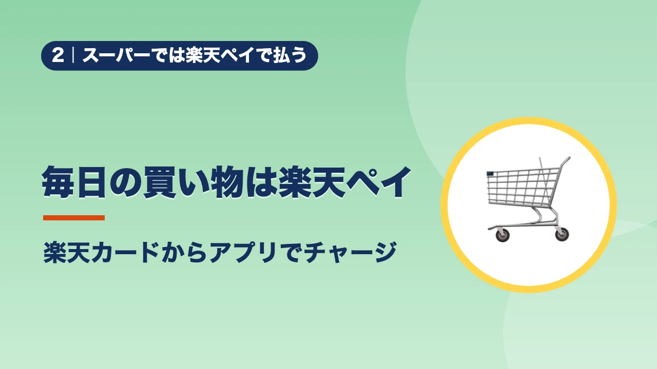 スーパーでは楽天ペイで払う、毎日の買い物は楽天ペイ